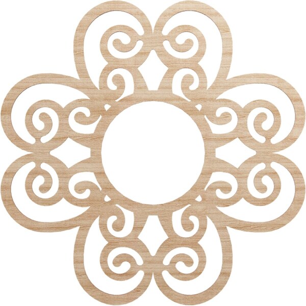 Ekena Millwork Cohen Wood Fretwork Pierced Ceiling Medallion, Alder, 32"OD x 11"ID x 1/4"T CMWP32X32X0250COAL - main